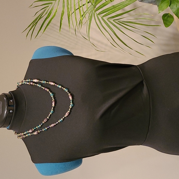 High Neck Asymmetric Midi Skater Dress - Picture 1 of 9